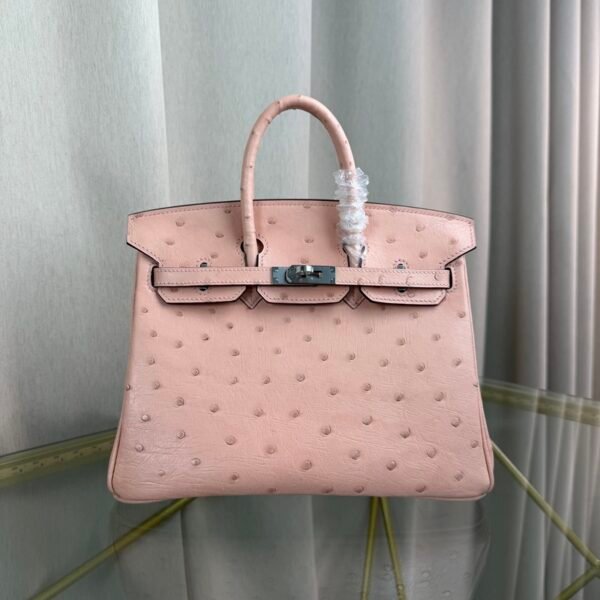 Birkin-20-Rose-Poudre-Ostrich-Palladium-Hardware Birkin 20 Rose Poudre Ostrich Palladium Hardware bag