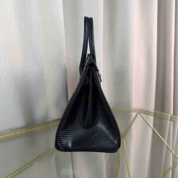 Birkin-30-Black-Shiny-Lizard-Palladium-Hardware Birkin 30 Black Shiny Lizard Palladium Hardware bag