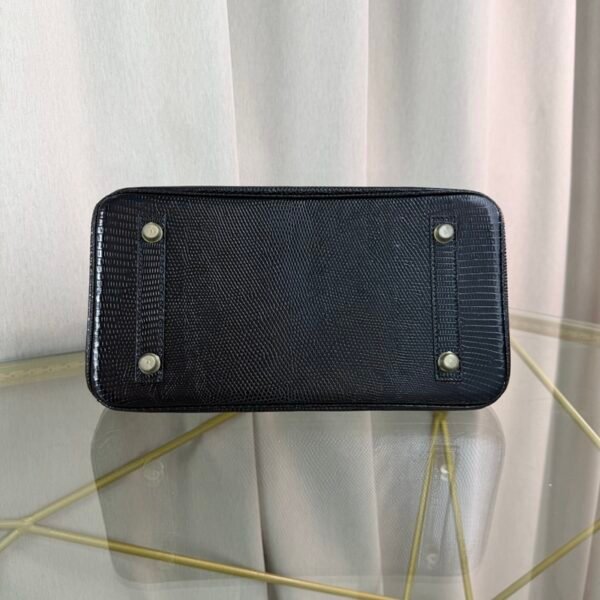 Birkin-30-Black-Shiny-Lizard-Palladium-Hardware Birkin 30 Black Shiny Lizard Palladium Hardware bag