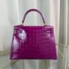 Kelly-Sellier-25-Anemone-Shiny-Alligator-Gold-Hardware Kelly Sellier 25 Anemone Shiny Alligator Gold Hardware bag