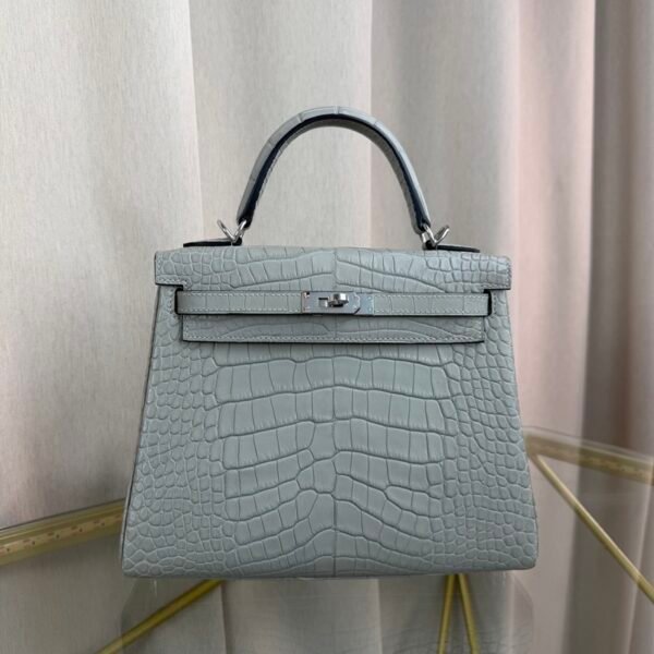 Kelly-25-Gris-Perle-Matte-Alligator-Palladium-Hardware Kelly 25 Gris Perle Matte Alligator Palladium Hardware bag