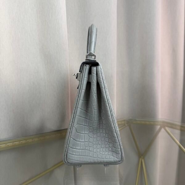 Kelly-25-Gris-Perle-Matte-Alligator-Palladium-Hardware Kelly 25 Gris Perle Matte Alligator Palladium Hardware bag