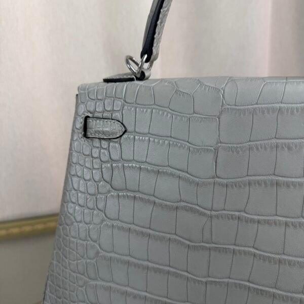 Kelly-25-Gris-Perle-Matte-Alligator-Palladium-Hardware Kelly 25 Gris Perle Matte Alligator Palladium Hardware bag