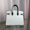 Birkin 25 Retourne Style Blanc Black Ostrich Palladium Hardware bag