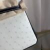 Birkin 25 Retourne Style Blanc Black Ostrich Palladium Hardware bag
