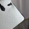 Birkin 25 Retourne Style Blanc Black Ostrich Palladium Hardware bag