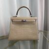Kelly-25-Beige-Matte-Alligator-Palladium-Hardware Kelly 25 Beige Matte Alligator Palladium Hardware bag