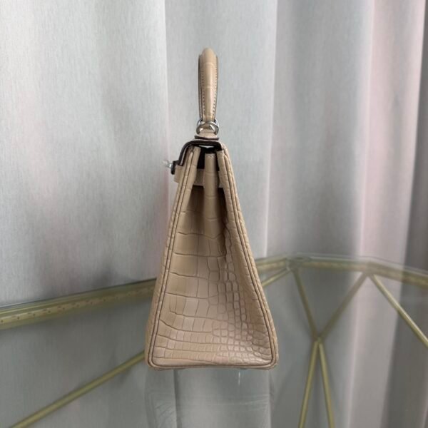 Kelly-25-Beige-Matte-Alligator-Palladium-Hardware Kelly 25 Beige Matte Alligator Palladium Hardware bag