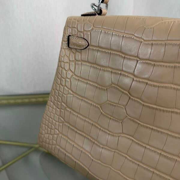 Kelly-25-Beige-Matte-Alligator-Palladium-Hardware Kelly 25 Beige Matte Alligator Palladium Hardware bag