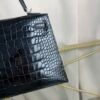Kelly-Sellier-25-Black-Shiny-Crocodile-Palladium-Hardware Kelly Sellier 25 Black Shiny Crocodile Palladium Hardware bag