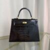 Kelly-Sellier-25-Ebene-Shiny-Alligator-Gold-Hardware Kelly Sellier 25 Ebene Shiny Alligator Gold Hardware bag