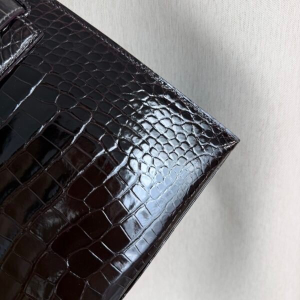 Kelly-Sellier-25-Ebene-Shiny-Alligator-Gold-Hardware Kelly Sellier 25 Ebene Shiny Alligator Gold Hardware bag