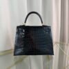 Kelly-Sellier-25-Black-Shiny-Alligator-Gold-Hardware Kelly Sellier 25 Black Shiny Alligator Gold Hardware bag