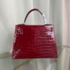 Kelly-Sellier-28-Braise-Shiny-Porosus-Crocodile-Palladium-Hardware Kelly Sellier 28 Braise Shiny Porosus Crocodile Palladium Hardware bag
