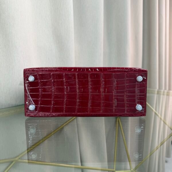 Kelly-Sellier-28-Braise-Shiny-Porosus-Crocodile-Palladium-Hardware Kelly Sellier 28 Braise Shiny Porosus Crocodile Palladium Hardware bag