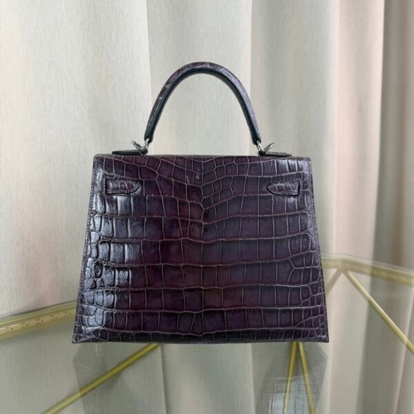 Kelly-Sellier-25-Cassis-Shiny-Crocodile-Palladium-Hardware Kelly Sellier 25 Cassis Shiny Crocodile Palladium Hardware bag