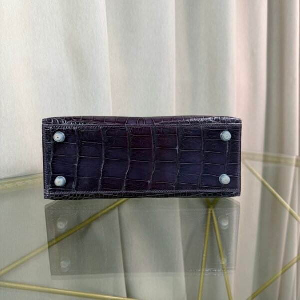 Kelly-Sellier-25-Cassis-Shiny-Crocodile-Palladium-Hardware Kelly Sellier 25 Cassis Shiny Crocodile Palladium Hardware bag