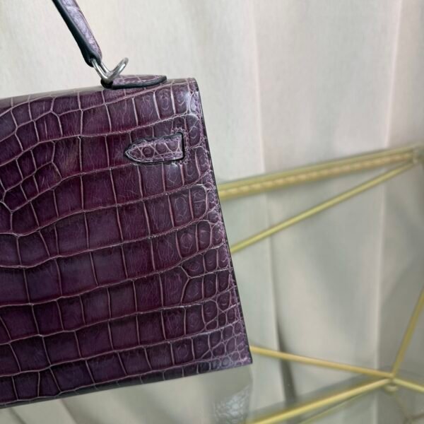 Kelly-Sellier-25-Cassis-Shiny-Crocodile-Palladium-Hardware Kelly Sellier 25 Cassis Shiny Crocodile Palladium Hardware bag