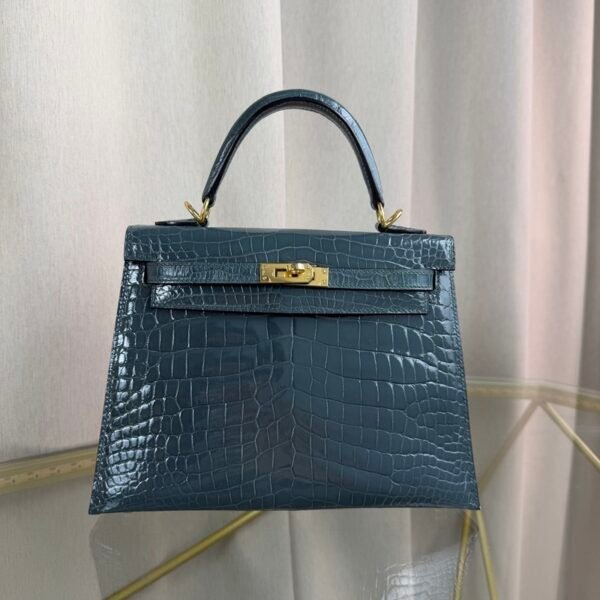 Kelly-Sellier-25-Orage-Shiny-Crocodile-Gold-Hardware Kelly Sellier 25 Orage Shiny Crocodile Gold Hardware bag