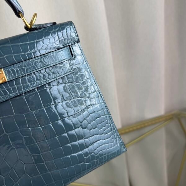 Kelly-Sellier-25-Orage-Shiny-Crocodile-Gold-Hardware Kelly Sellier 25 Orage Shiny Crocodile Gold Hardware bag
