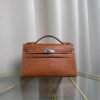 Kelly Pochette Style Fauve Matte Barenia Alligator Palladium Hardware