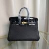 Birkin-25-Retourne-Black-Togo-and-Shiny-Alligator-Touch-Gold-Hardware Birkin 25 Retourne Black Togo and Shiny Alligator Touch Gold Hardware bag