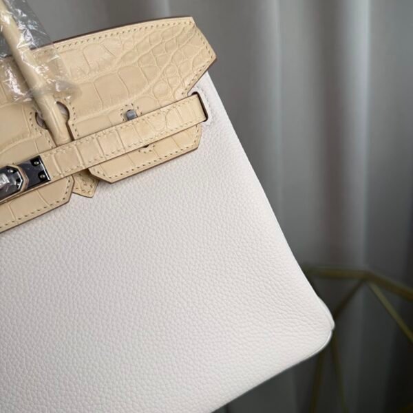 Birkin-25-Retourne-Nata-Togo-and-Vanilla-Matte-Alligator-Touch-Palladium-Hardware Birkin 25 Retourne Nata Togo and Vanilla Matte Alligator Touch Palladium Hardware bag