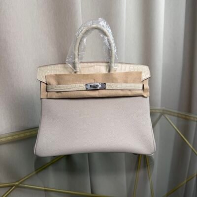 Birkin 25 Retourne Nata Togo and Bleu du Nord Matte Alligator Touch Palladium Hardware bag