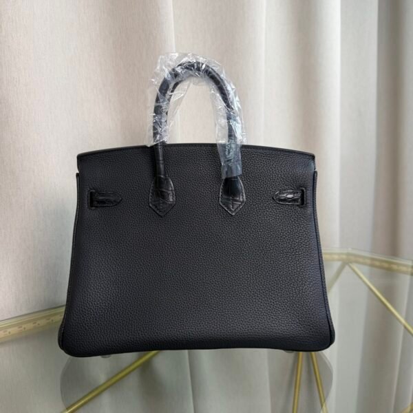 Birkin-25-Retourne-Black-Togo-and-Matte-Alligator-Touch-Palladium-Hardware Birkin 25 Retourne Black Togo and Matte Alligator Touch Palladium Hardware bag