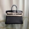 Birkin 25 Retourne Style Black Togo and Matte Alligator Touch Palladium Hardware bag
