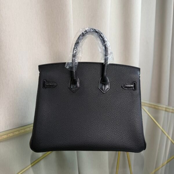 Birkin 25 Retourne Style Black Togo and Matte Alligator Touch Palladium Hardware bag