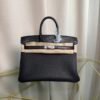 Birkin 25 Retourne Style Black Togo and Matte Alligator Touch Palladium Hardware