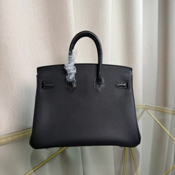 Birkin 25 Retourne Style Black Togo and Matte Alligator Touch Palladium Hardware
