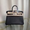 Birkin 25 Retourne Style Black Togo and Matte Niloticus Crocodile Touch Palladium Hardware bag
