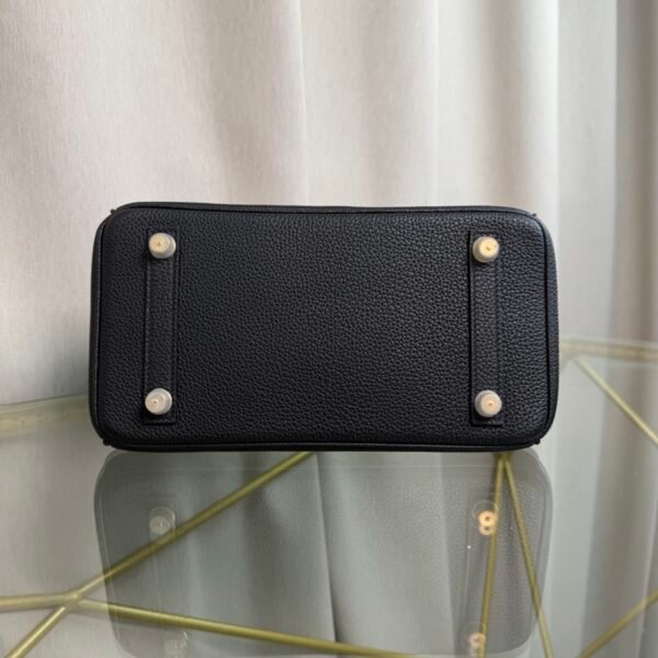 Birkin 25 Retourne Style Black Togo and Shiny Alligator Touch Gold Hardware bag