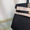 Birkin 25 Retourne Style Black Togo and Shiny Alligator Touch Gold Hardware bag