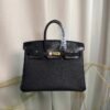 Birkin 25 Black Togo and Lizard Touch Gold Hardware