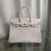 Birkin 30 Retourne Style Nata Togo and Bleu Brume Matte Alligator Touch Gold Hardware