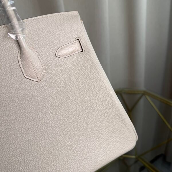 Birkin 30 Retourne Style Nata Togo and Bleu Brume Matte Alligator Touch Gold Hardware