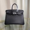 Birkin 25 Retourne Style Black Swift and Lizard Touch Palladium Hardware bag