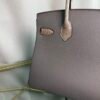 Birkin 30 Retourne Style Etain Togo and Etoupe Shiny Porosus Crocodile Touch Palladium Hardware