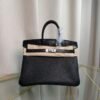 Birkin 25 Retourne Style Black Togo and Lizard Touch Palladium Hardware bag