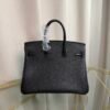 Birkin 25 Retourne Style Black Togo and Lizard Touch Palladium Hardware bag