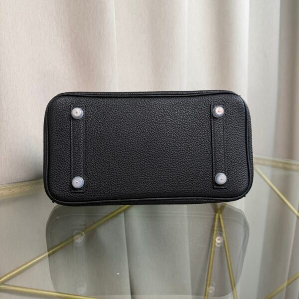 Birkin 25 Retourne Style Black Togo and Lizard Touch Palladium Hardware bag