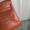 Kelly Retourne 25 Style Bag Saddle Brown Matte Alligator with Palladium Hardware