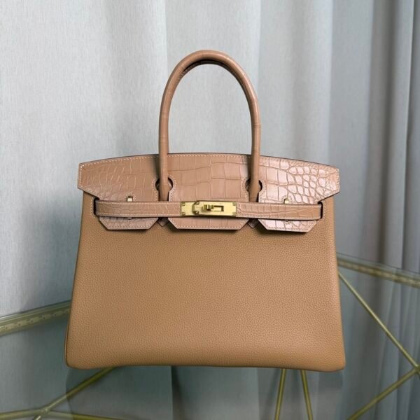 Birkin 30 Retourne Style Biscuit Togo and Alligator Touch Gold Hardware