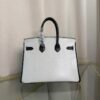 Birkin 25 Retourne Style Gris Perle，Black Perle Chevre Mysore Brushed Palladium Hardware