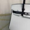 Birkin 25 Retourne Style Gris Perle，Black Perle Chevre Mysore Brushed Palladium Hardware