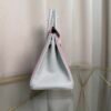 Birkin 25 Retourne Style Mauve Sylvestre and Gris Perle Chevre Mysore Brushed Gold Hardware