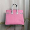 Birkin 25 Retourne Style Mauve Sylvestre and Gris Perle Chevre Mysore Brushed Gold Hardware